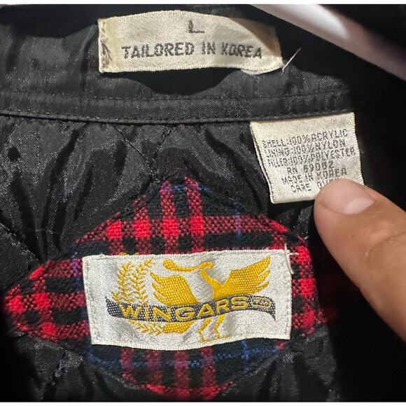 Vintage WINGARS mens long sleeve buttons down plaid western shirt size Large - Picture 3 of 5